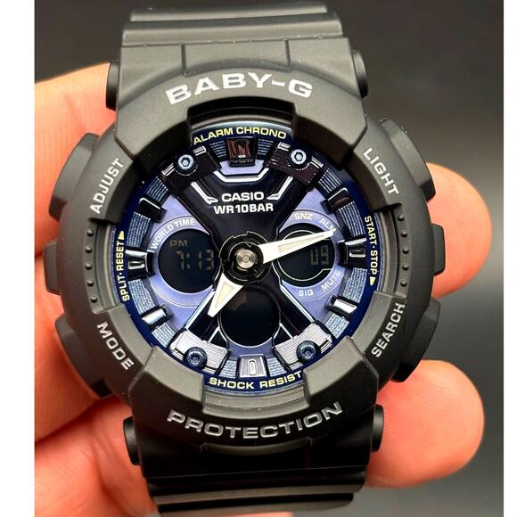 Casio Baby-G BA130-1A2 Metallic Blue Black Analog Digital Women\'s 43MM Watch NIB main image 13